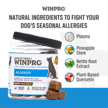 Load image into Gallery viewer, WINPRO Allergy Chews – Plasma-Powered Formula for Dog Seasonal Allergy Support – Grain-Free, Natural Blood Protein Supplements – 60 Soft Chews
