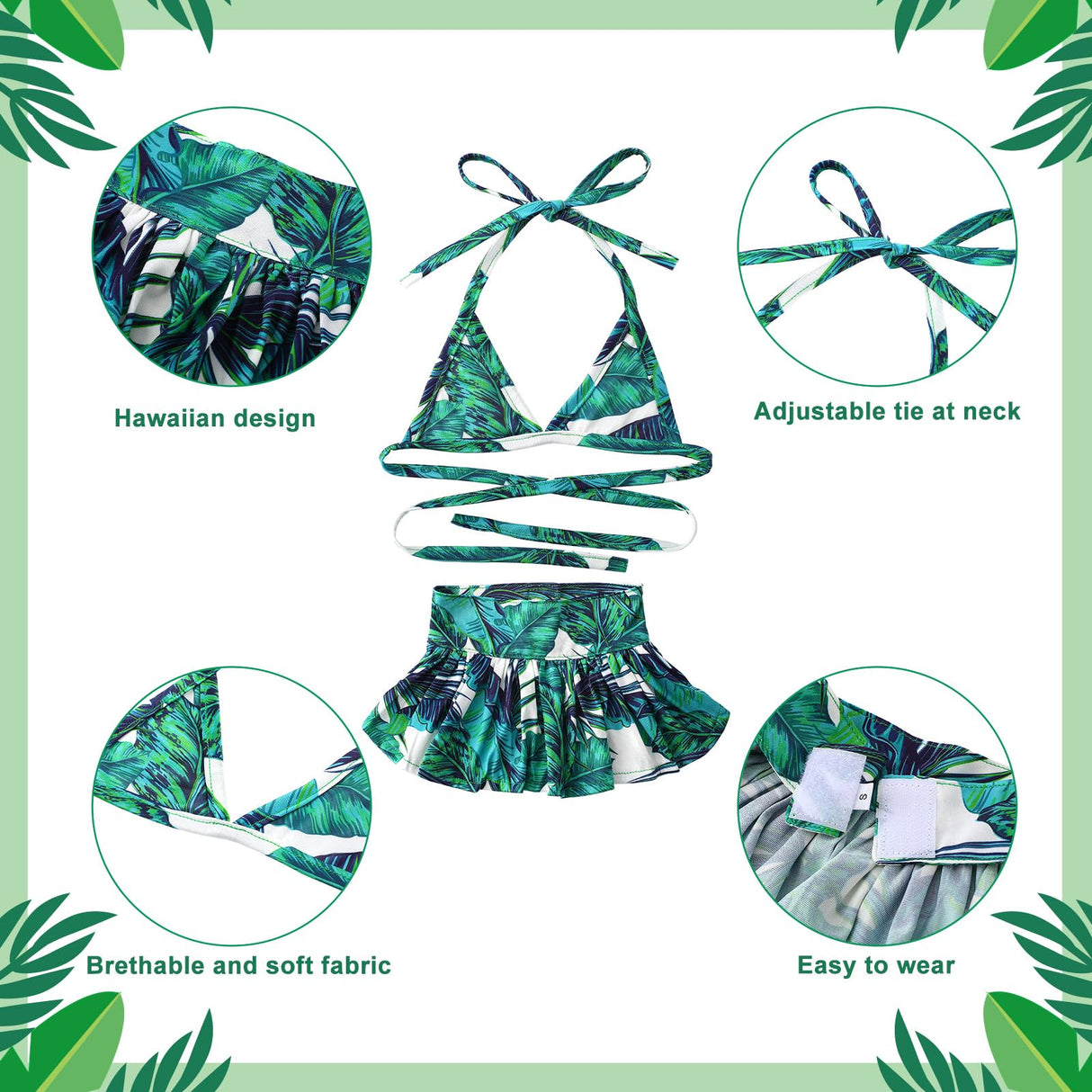 Amylove 4 Pack Summer Themed Dog Bikini for Small Dogs Bathing Suits for Puppy Doggies Swimsuit Dog Bathing Dress Pet Skirts Hawaii Puppy Dresses for Girl Small Dogs Cats Beach