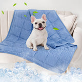 PICK FOR LIFE Cooling Blanket for Dogs, 0.4 Q-MAX Pets Cooling Comforter Throw for Bed Cover, Summer Blanket for Large Dogs Washable, Soft Lightweight Cold Mats for Pet Hot Weathe, 43"×55"/Deep Blue