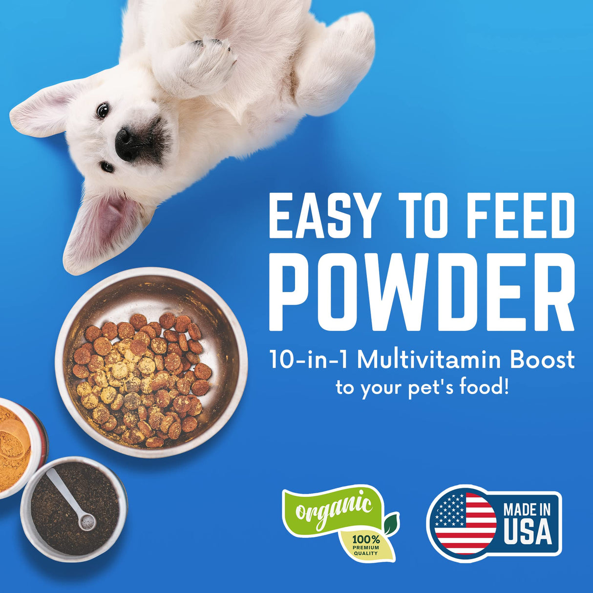 Organic Kelp Powder for Dogs, Dried Sea Kelp Supplement for Thyroid Function, Dental Health, Immune Support, Digestion, Skin & Coat - Iodine Rich - Multivitamin for Cats & Dogs 16oz - Made in USA