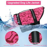 HAOCOO Dog Life Jacket Vest Saver Safety Swimsuit Preserver with Reflective Stripes/Adjustable Belt Dogs?Pink Bone,XL