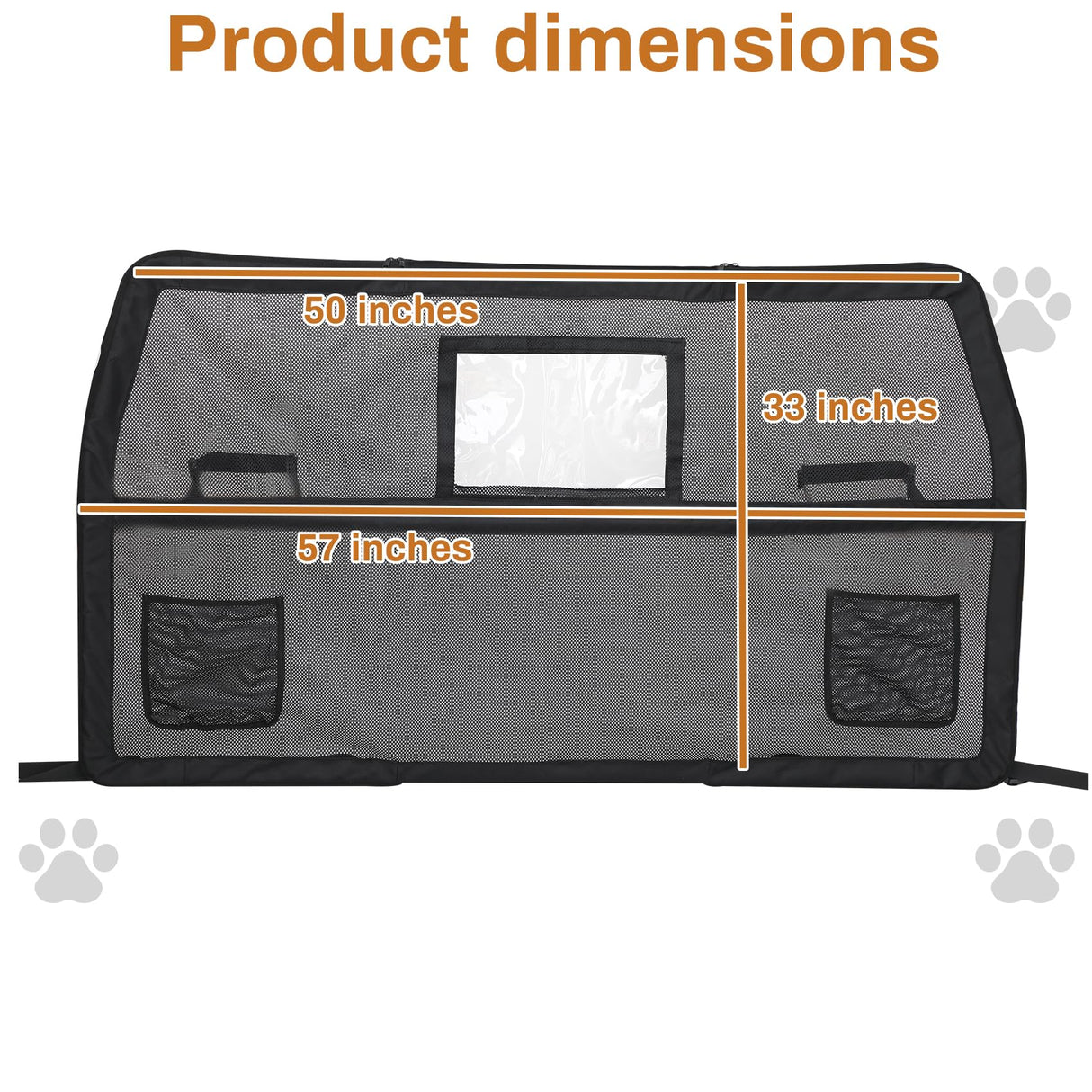 benut 57" Wide Dog Car Barrier with Window & Steel Frame, Universal Fit for Cars, Sedans,SUVs,and Trucks, Car Barrier for Escape-Proof, Vehicle Gate for Dog Travel