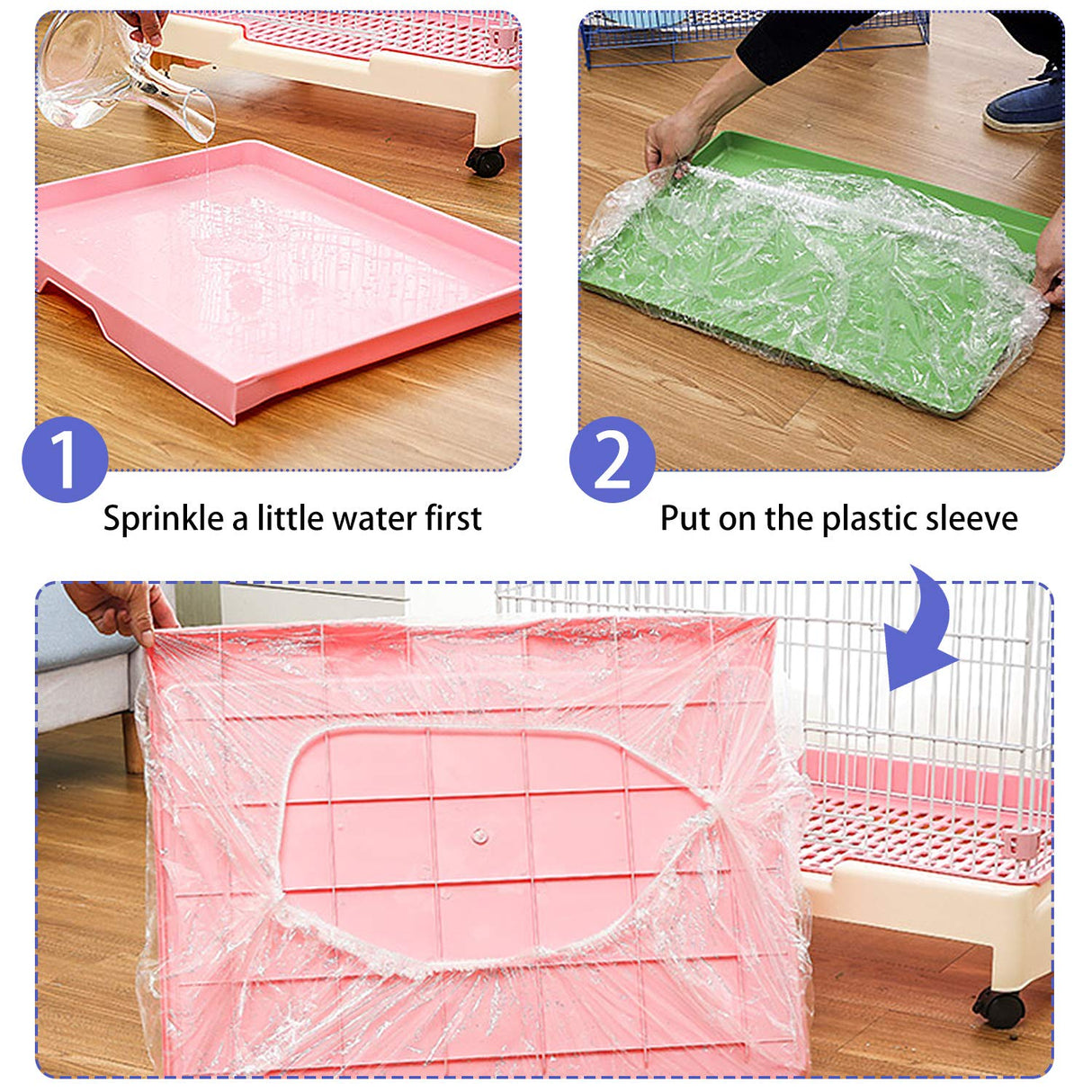 upcessory 50 pcs Disposable Cage Liners, Clear Plastic Rabbit Cage Liner Bag, Universal Toilet Film for Bunny, Hamster, Totoro, Hedgehog, Guinea Pig and Small Animals.
