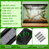 QZQ UVB Light for Reptiles, 24W LED UVA UVB Reptile Lamp with Dimming and 4 Lighting Modes, New Mode 24/7 Timer, Adjustable Brightness, LED Light for Bearded Dragon, Gecko, Tortoise, Lizard