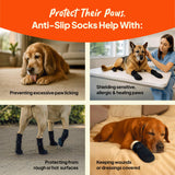 Steady Paws Anti-Slip Socks for Dogs - Breathable & Washable Non Slip Grippy Socks, Rubberized Paw & Adjustable Strap, Secure Fit to Prevent Slipping, Paw Protection for Senior Dogs, 4 Pack (Size XL)