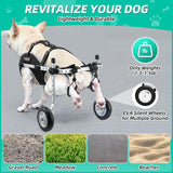 Nasjac Dog Wheelchair for Back Legs - Lightweight Portable Wheelchair with Reflective Stripes, Adjustable Pet Wheelchair Cart for Senior, Arthritis, Paralyzed, Injured, or Disabled Dogs (Black, S)