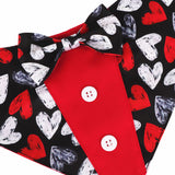 ADOGGYGO Valentine Dog Tuxedo, Red Black Heart Pet Bowtie Collar, Adjustable Valentine Bandana for Extra Large Dogs (XL)