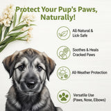 Dog Paw Balm – All Natural Pad Moisturizer for Dogs, Lick Safe Paw Wax for Dry Cracked Paws, Nose & Elbow Protection, Winter & Hot Pavement Relief