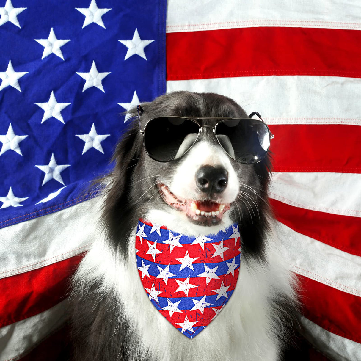 Sadnyy 40 Pcs Veteran Day Dog Bandana Bulk Memorial Patriotic American Flag Star Stripe Adjustable Bandana for Dogs 4th of July Puppy Kerchief National Independence Red White Blue USA Pet Scarf(XL)