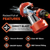 Camco Rhino Blaster RV Tank Rinser with Backflow Preventer - RV Accessories for Toilet and Waste Tank Cleaning - Essential Camper Supplies for Odor Control and Sensor Maintenance - (39080)