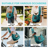 Dog Carrier Sling for Small Dogs & Cats Hand-Free Puppy Sling Purses with Storage Bag and Adjustable Shoulder Strap, Pet Sling Carrier Up to 8.8 Lbs (Blue)