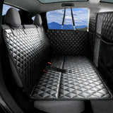 High Barrier Dog Hammock Seat Cover with Hard Bottom,Mesh Window,Waterproof,Anti Scratch, Safe, Easy to Use and Clean, Holds 330lbs, Foldable Backseat Extender for Car,SUV and Truck (Black, W52"*L76")
