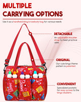 Bingo Bag with Pockets for Bingo Daubers Dabbers Dobbers Red Bingo Bag for Bingo Stuff Supplies Bingo Dauber Bag for Bingo Equipment Bingo Accessories for Women Bingo Prizes for Adults Seniors Elderly