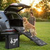 Dog Ramp for Car 63" L x 17" W Portable Ramps with Non-Slip Rug Surface Folding Pet Car Ramp for Truck/SUV & Stairs/Bed, Up to 250 LBS