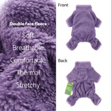 Fitwarm Dog Fuzzy Fleece Pajamas, Dog Winter Clothes for Small Dogs Girl, Pet Jumpsuit, Doggy Apparel, Purple, XXL