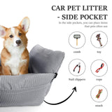 BNCKTRD Dog Car Seat for Medium Dogs Under 60 lbs Pet，2 in 1 Booster Seats Dog Bed for Car and Home Safety Travel Carrier with 2 Pockets, Blau Stripes