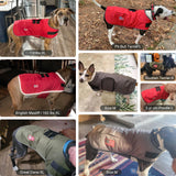 BEAUTYZOO Dog Winter Coat for Large Dogs Waterproof, Warm Reflective Great Dane Oxford Canvas Jacket, Fleece Dog Cold Weather Coats Windproof for Female Male Dogs, Red L