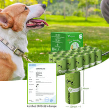 Load image into Gallery viewer, Certified Compostable Dog Poop Bags-270Bags 18Rolls, Poop Bags for Dogs Made of Cornstarch - ASTM D6400 By USA, Leakproof Easy Open, Unscented Dog Waste Bags (Green)
