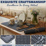 2 Pack Silicone Dish Drying Mat for Kitchen Counter Heat Resistant Under Sink Waterproof Coffee Bar Accessories Dining Rack Stone Utensil Holder Countertop Decor Must Haves 2026