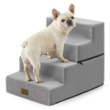 COZY KISS Dog Stairs for Small Dogs, 4 Tier Removable Pet Stairs for Couch and Bed, 17.7" H Dog Steps for Old Cats, Puppy, Small Dogs, 15.7x23.6x17.7 inch, Gray