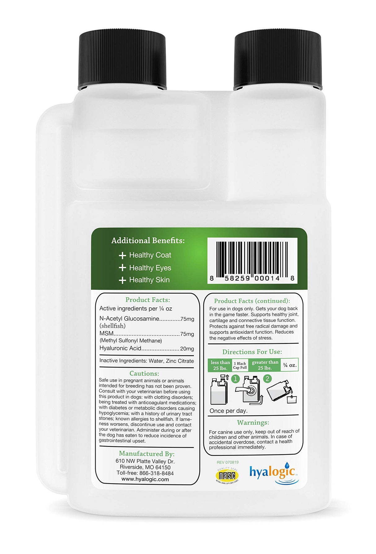 Hyalogic HyaFlex Pro-Complete Dog Joint Supplement, Canine Joint Support – Hyaluronic Acid Joint Supplement for Dogs –w/Glucosamine MSM Supplement 30-60 Day Supply, Cartilage & Coat Supplement
