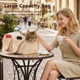 Dog Purse Carrier for Small Dogs, Soft Dog Tote Bag Carrier with 4 Large Pockets, No Collapse, Lightweight, Smart Zipper Lock, Comfortable Puppy Cats Rabbit Carrier for Travel, Outdoor(Pink)