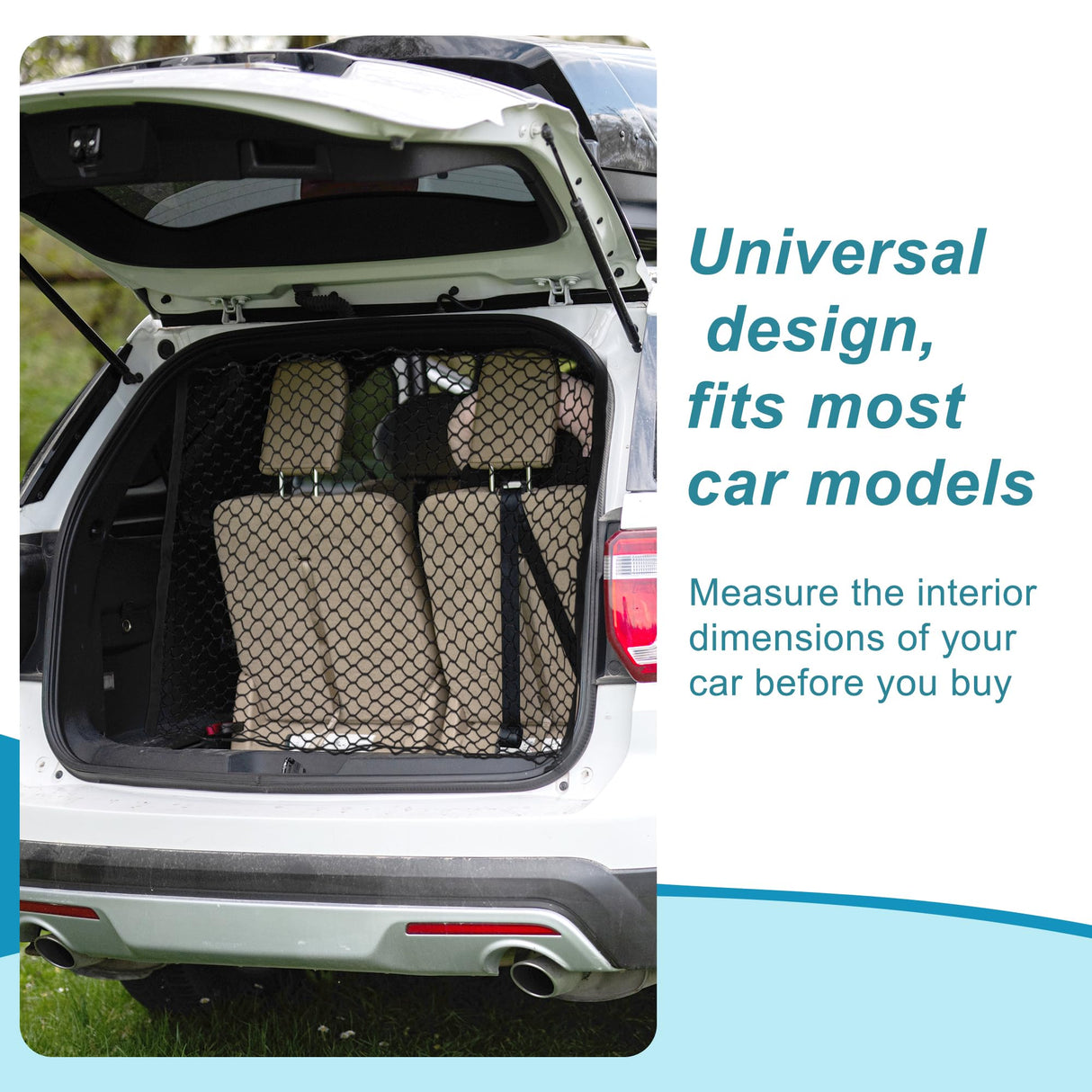 GLIDESMOOTH Dog Car Net Barrier, Hook Pet Divider - Black, 47.24"x27.56"