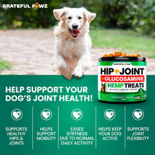 Load image into Gallery viewer, Hemp Hip and Joint Supplement for Dogs - Glucosamine for Dogs - 170 Joint Pain Relief Treats - Chondroitin, MSM, Hemp Oil - Advanced Health Supplement - Mobility Support Chews - Made in USA
