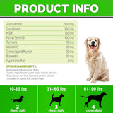 Hemp Hip and Joint Supplement for Dogs - Glucosamine for Dogs - 170 Dog Joint Pain Relief Treats - Chondroitin, Hemp Oil, MSM - Mobility & Flexibility Support - Advanced Care Health - Made in USA