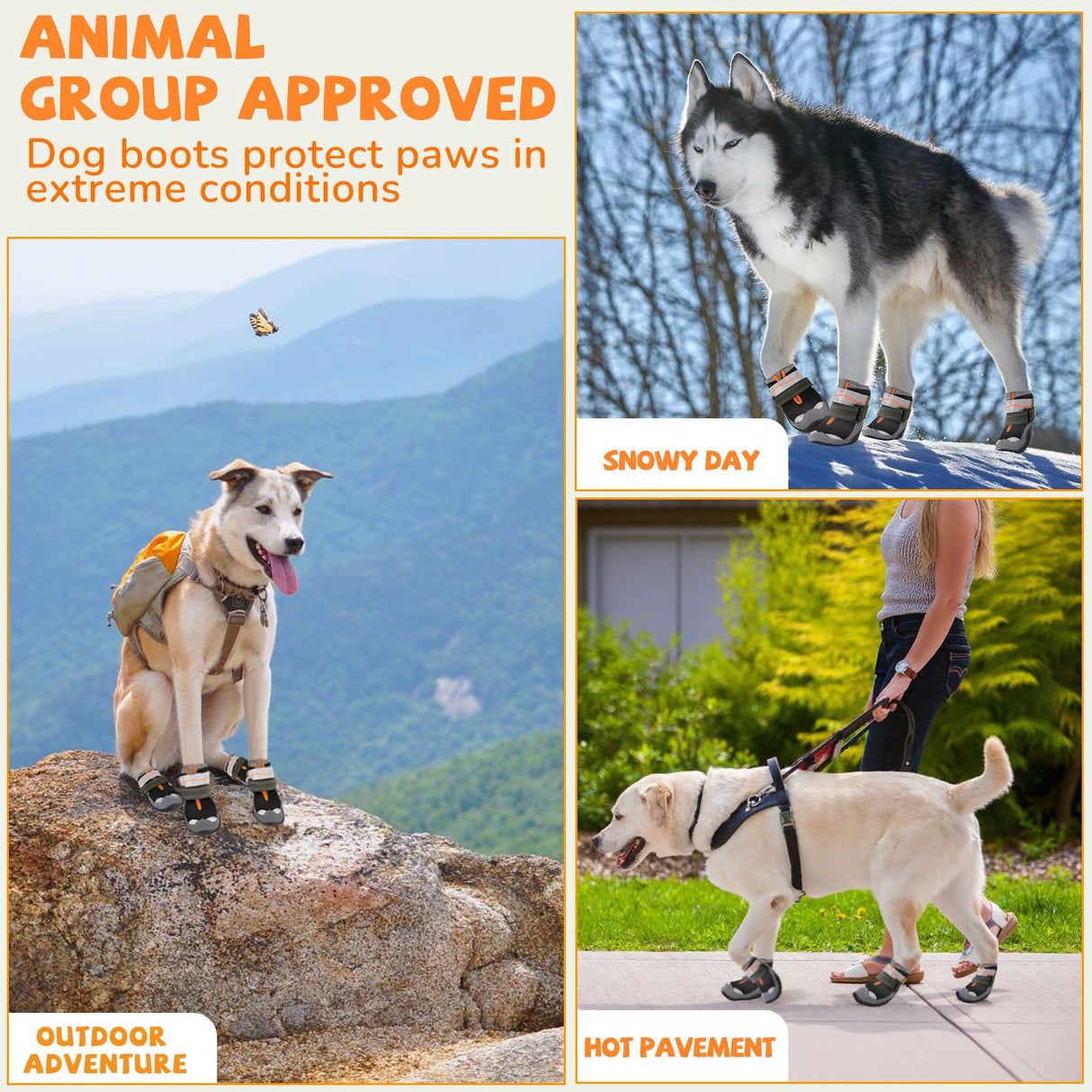 TEWIWAP Dog Shoes for Large Small Medium Dogs, Breathable Dog Booties for Outdoor Walking Hiking Anti-Slip Dog Boots Paw Protectors with Reflective Straps for Hardwood Floor Winter Snow Size 4