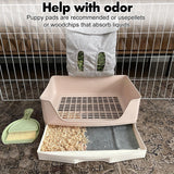Oleisert Large Rabbit Litter Box Bunny Litter Box, Potty Training for Rabbits Litter Pan with Drawer, Rabbit Bedding Toilet for Adult Guinea Pig, Ferret, Bunny and Other Animals (Brown)