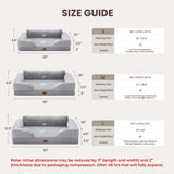 Warmrest Orthopedic Dog Beds for Large Dogs, Waterproof XL Pet Couch Bed with Soft Sides, Washable Dog Sofa with Flannel Removable Cover, 42" L Supportive Egg-Crate Foam Pet Sofa, Light Grey