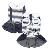 Parisian Pet Preppy Dog Dress - Summer Clothes for Small Dogs Girl - Stylish Sleeveless Pet Outfit - Designer Dog Apparel - Lightweight and Breathable Puppy Clothes - Comfortable Skirt for Dogs