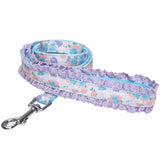 Blueberry Pet Durable Made Well Lovely Floral Print Dog Leash with Lace in Lavender, 5 ft x 5/8", Small, Leashes for Dogs