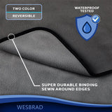WESBRAD 100% Leak Proof, Waterproof Bed Cover, Totally Pee Proof, EZ-Wash, Durable, 3 Layer Blanket (Queen-King 90"x80", Slate Grey, Cool Grey) Adults, Pets, Dogs, Cats