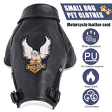 Warm Winter Dog Coat for Small and Medium Sized Dogs - Windproof and Waterproof Puppy Jacket - Cool Pet Leather Clothes for Chihuahua and Yorkie - Black Small