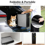 Jwevvie 67" x 20" Dog Ramp for Car, Folding Pet Stair Ramps for Truck, SUV, Portable Pet Steps Load-Bearing 200LBS with Non-Slip Surface