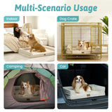 COZY KISS Orthopedic Dog Bed for Small Medium Size Dogs, Bolster Pet Couch with Waterproof Lining, Egg Crate Foam Sofa for Pets Up to 30 lbs, U-Shaped, 30x20x6.5 inch, Beige