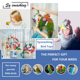 Sysmashing 22 Packs Bird Parakeet Cockatiel Toys,Parrot Swing Chewing Hanging Toy with Safe Bells,Bird cage Colorful Climbing Standing Rope Natural Wood Ladder Bungee Toys