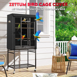 Zettum Bird Cage Cover - 600D Bird Cage Covers for Night Heavy Duty & Waterproof, Fade-Resistant Pet Bird Cage Cover Accessory for Parakeet, Parrot, Cockatiel and More Finches - 33 x 23 x 40 Inch