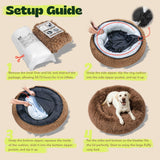 XXXL Orthopedic Dog Bed for Extra Large Dogs with Dount Plush Removable Cover Washable,Giant Circle Lounge Pet Bed Waterproof Foam Cuddler Cooling Gel Sofa for Anxiety Old Fluffy Friends Spine Camel
