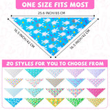 SilTriangle 100 Pcs Easter Dog Bandanas Bulk Colorful Easter Egg Bunny Carrot Dog Scarf Puppy Bibs Spring Cat Kerchief Holiday Bandanas for Small to Medium Pet