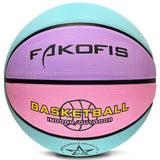 FAKOFIS Toddler Kids Basketball Size 3(22") Mini Basketball for Boys Girls Age 1 2 3 4 5 6,PU Rubber Indoor Outdoor Basket Balls for Training Shoot and Dribble