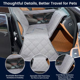 Dekeyoo Front Seat Dog Car Seat for Small/Medium Dogs with Door Protection – Full Coverage Pet Booster Seat with Mesh Window, Zippered Side Flaps, Safety Buckle, Grey Linen Fabric