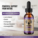 MycoDog Clarity - Cognitive Support Supplement for Dogs - Brain Health, & Senior Dog Wellness - Memory & Focus with Functional Mushrooms & Adaptogens