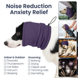 Nanaki Calming Hoodie for Dogs - Adjustable Ear Cover & Anxiety Relief, M Purple | Noise Reduction Head Wrap for Fireworks, Thunderstorms, Grooming, Hematoma Recovery