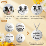 CDBUY Custom Dog Necklace for Women – Personalized Pet Portrait Pendant with Photo or Name, Customized Engraved Round Memorial Gifts for Dog or Cat Loss