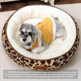 Zerbuger Cat Bed, 23In Dog Beds for Small Dogs, Calming Cat & Dog Beds for Indoor Pets, Pet Beds Comfortable Donut Round Ultra Soft (Leopard, Medium 23in)