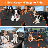 PetJoy Dog Car Seat Cover with Hammock Design – 600D Heavy Duty Waterproof & Scratch-Resistant Rear Seat Protector for Dogs, Non-Slip Back Seat Covers for Cars, Trucks, SUVs