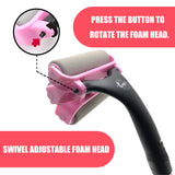 EASACE Lotion Applicator for Back & Body, Long Handle 21.5inch Adjustable Lotion Roller with 2 Replacement Roller for Back self(Pink)
